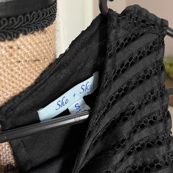 She + Sky Black Dressy Shorts Romper Size Small - Picture 5 of 7